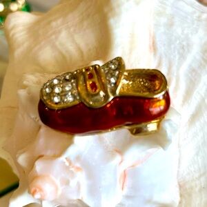 Rare Vintage Enamel Loafer Brooch